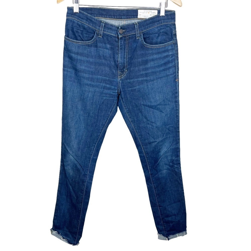 Imogene + Willie Womens Virginia Mid Rise Skinny Jeans Cuffed Raw Hem Stretch